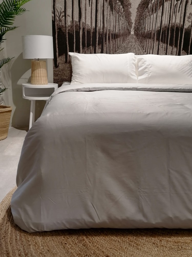 SILENCIO Satin Duvet Cover 260*240  Light Grey G101